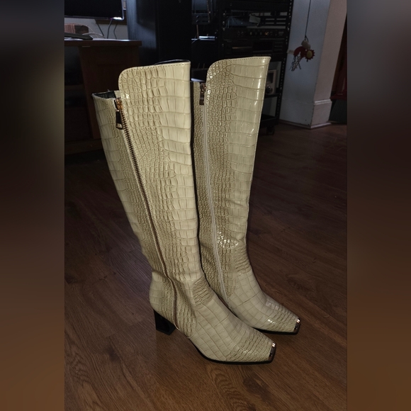 NINETY UNION London Croc Embossed Knee High Boot Women Size 8 NWT - Picture 2 of 11